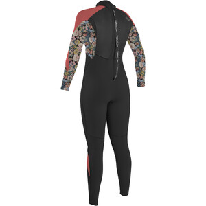 2024 O'Neill Girls Epic 5/4mm Back Zip Full Wetsuit 4219BG - Black / Twiggy / Tea Rose